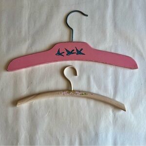 Vintage Wooden Doll Child Clothes Hanger - Set of 2